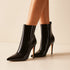Selina Damen Stiletto-Stiefeletten mit spitzer Zehenpartie & seitlichem Reißverschluss – elegantes Kunstleder & 10 cm Absatz | Shiraki
